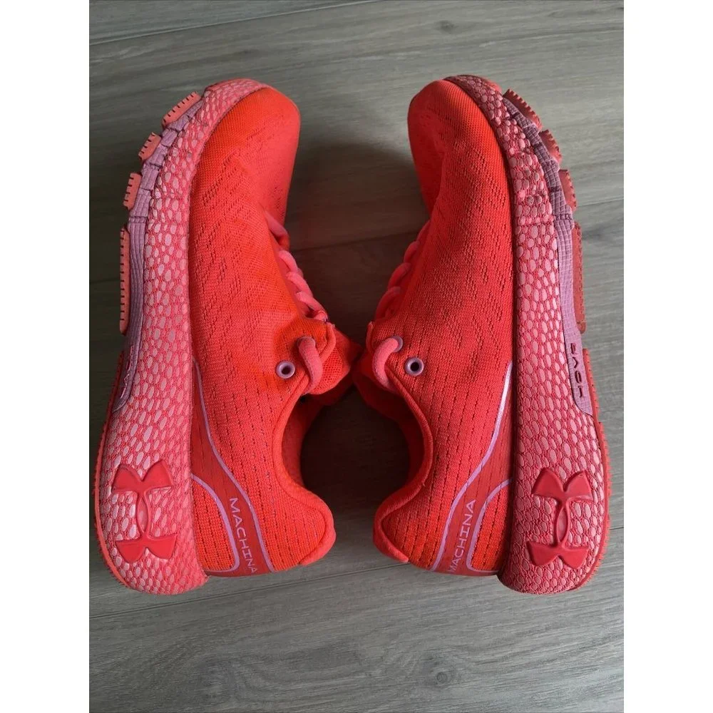 Under Armour Womens HOVR Machina 3021956-602 Red Running‎ Shoes Sneakers Size 6 - Picture 9 of 12